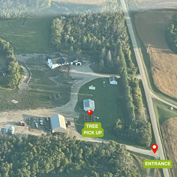 Map of Flying Creek Trees pick up location in Regina