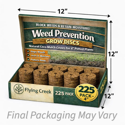 Retail-Ready 4” Weed Prevention Grow Discs